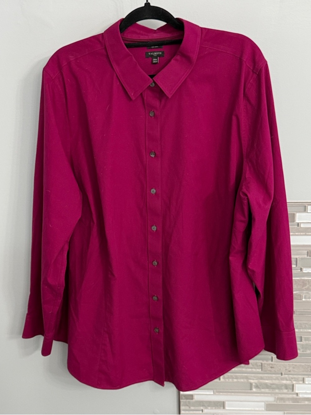 Talbots Fuchsia Long-Sleeve Button Shirt